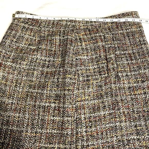 Loft Woven Tweed Skirt Sz 14 Fall Brown Office Academia NEW Tags Lined Pockets - Picture 8 of 8